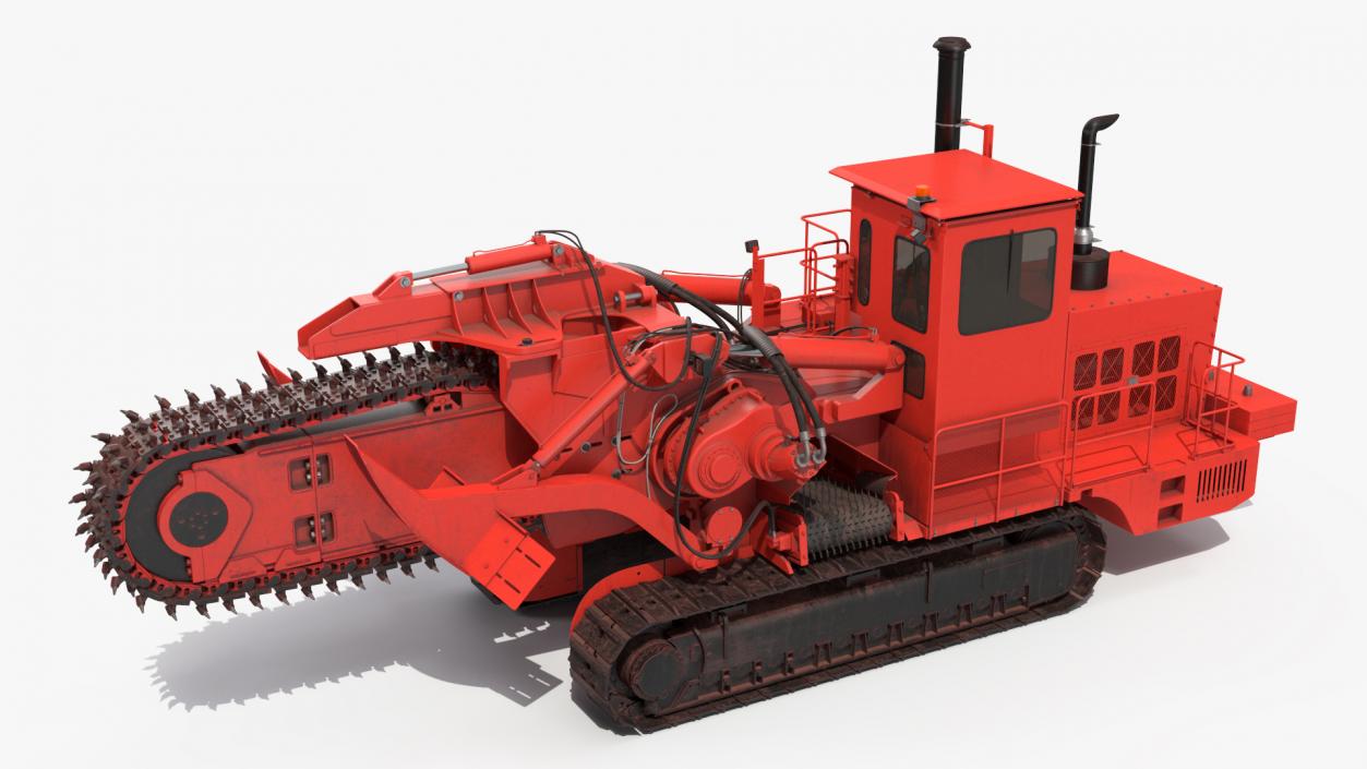 3D Trencher Machine Red Dusty