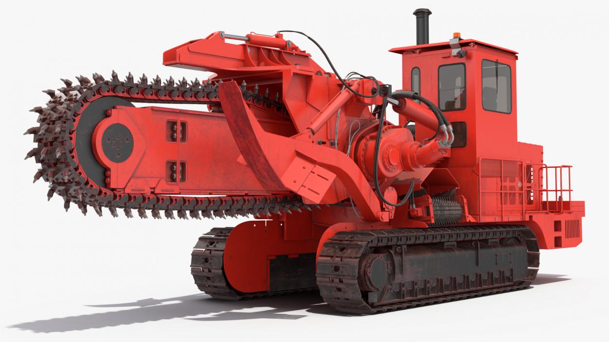 3D Trencher Machine Red Dusty