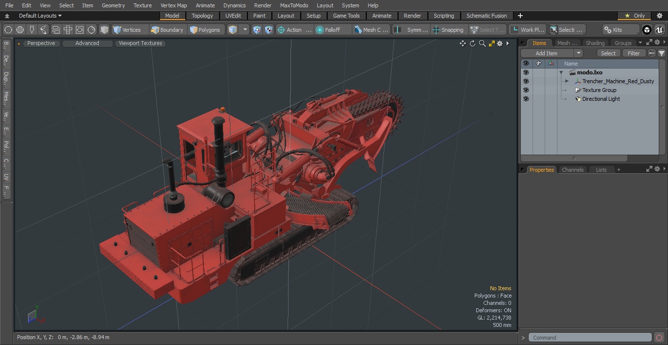 3D Trencher Machine Red Dusty