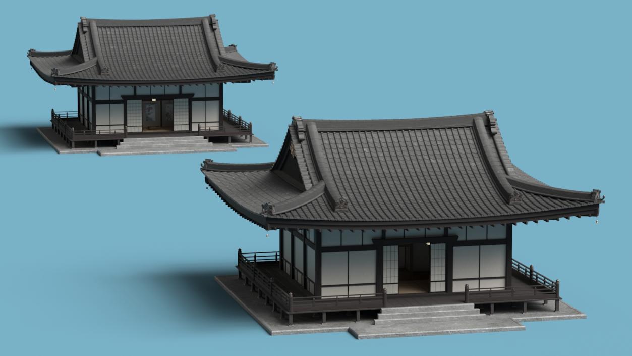 3D model Japan Traditional House Dark 2