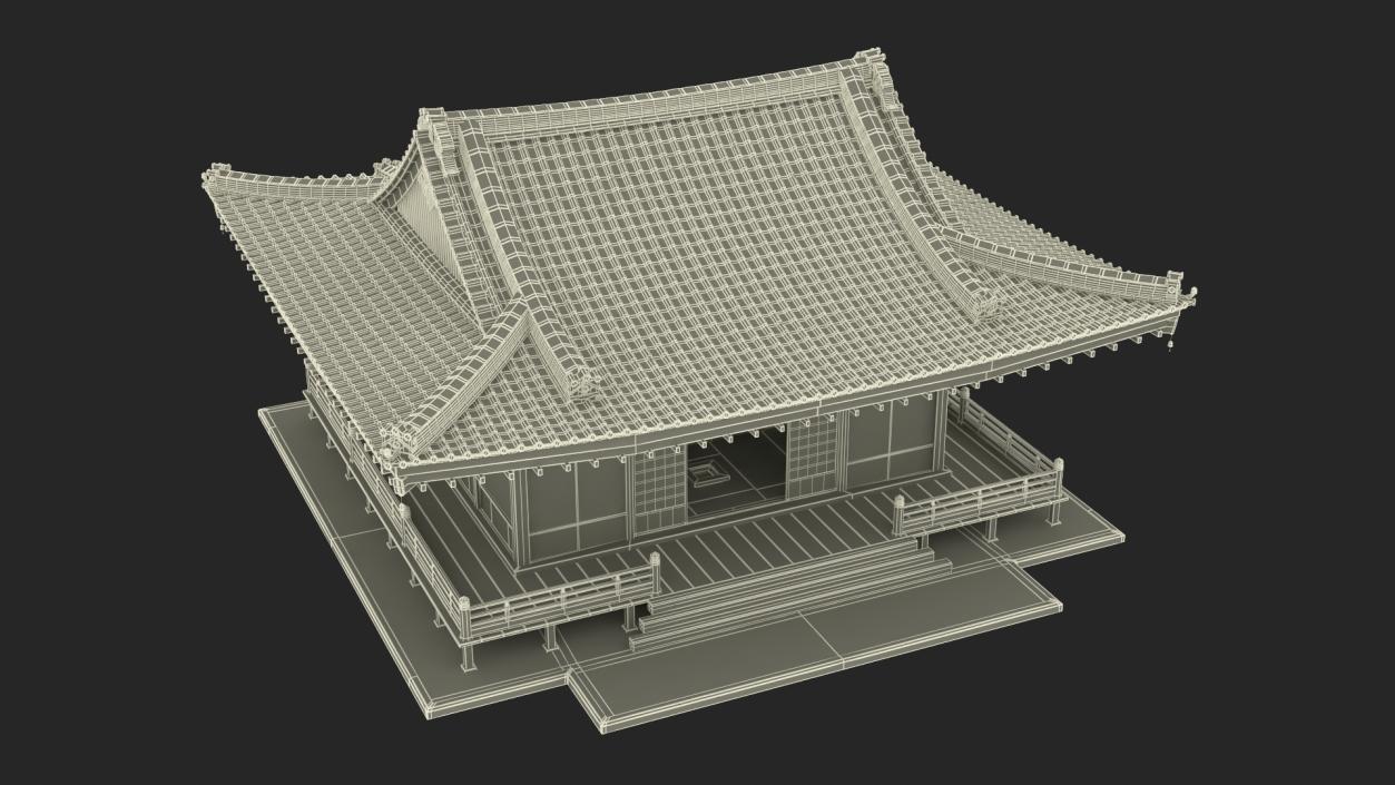 3D model Japan Traditional House Dark 2