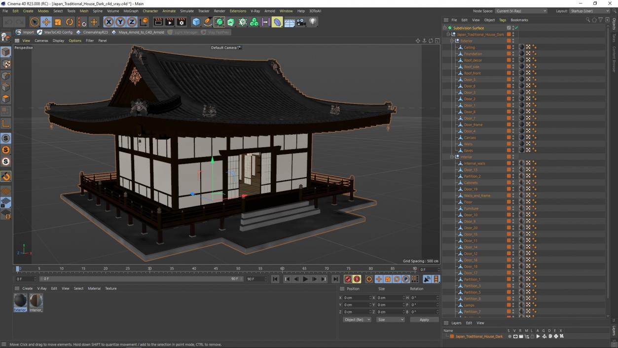 3D model Japan Traditional House Dark 2