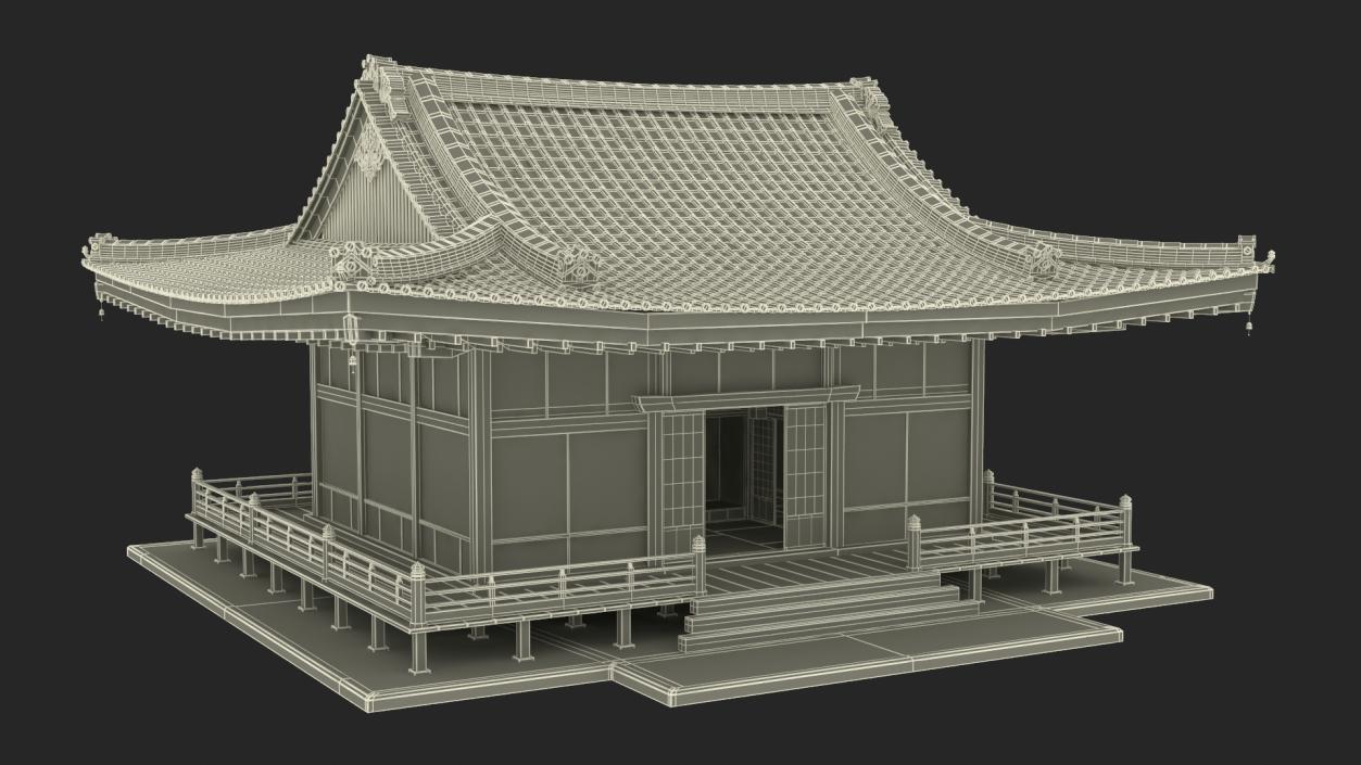 3D model Japan Traditional House Dark 2