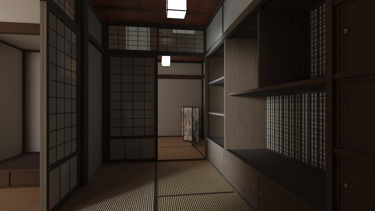 3D model Japan Traditional House Dark 2