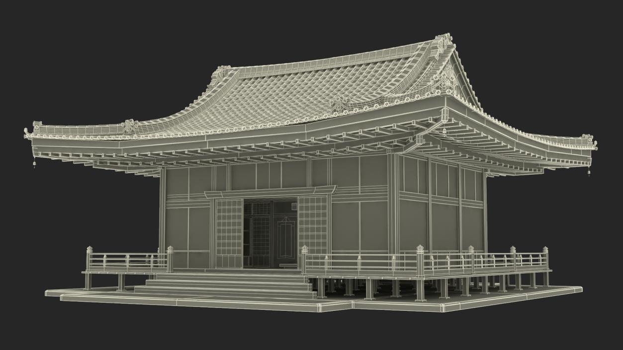 3D model Japan Traditional House Dark 2