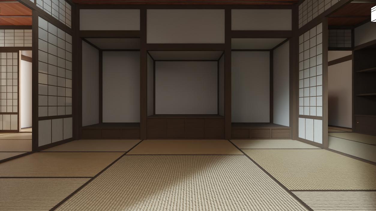 3D model Japan Traditional House Dark 2