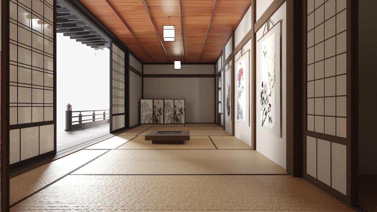 3D model Japan Traditional House Dark 2