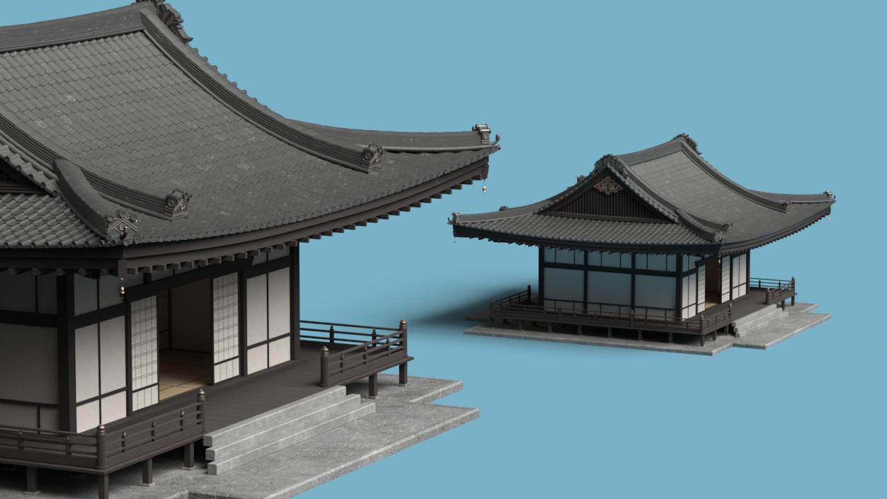 3D model Japan Traditional House Dark 2