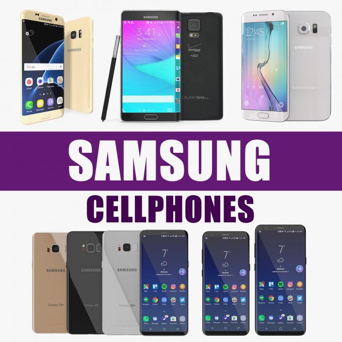 Samsung Cellphones 3D Models Collection 3D model