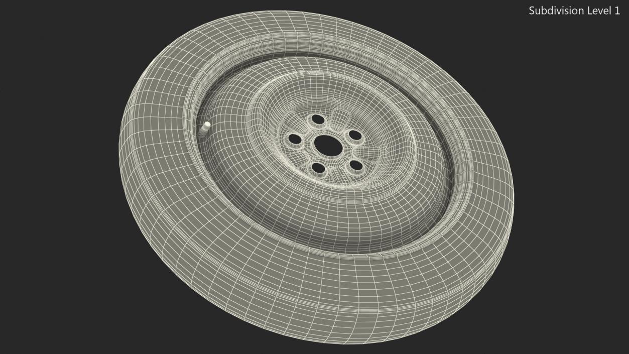 Temporary Spare Wheel with Tyre 125 R15 3D model