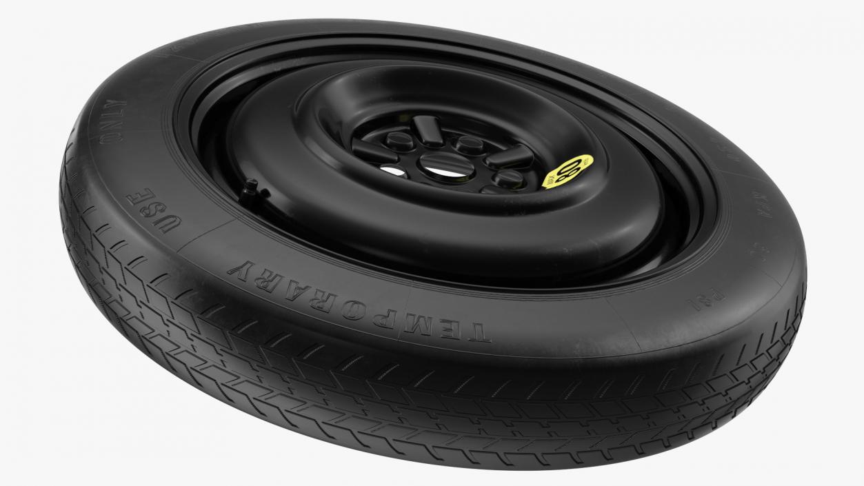 Temporary Spare Wheel with Tyre 125 R15 3D model