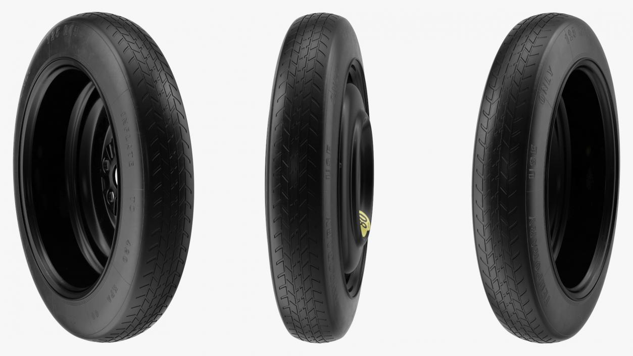 Temporary Spare Wheel with Tyre 125 R15 3D model