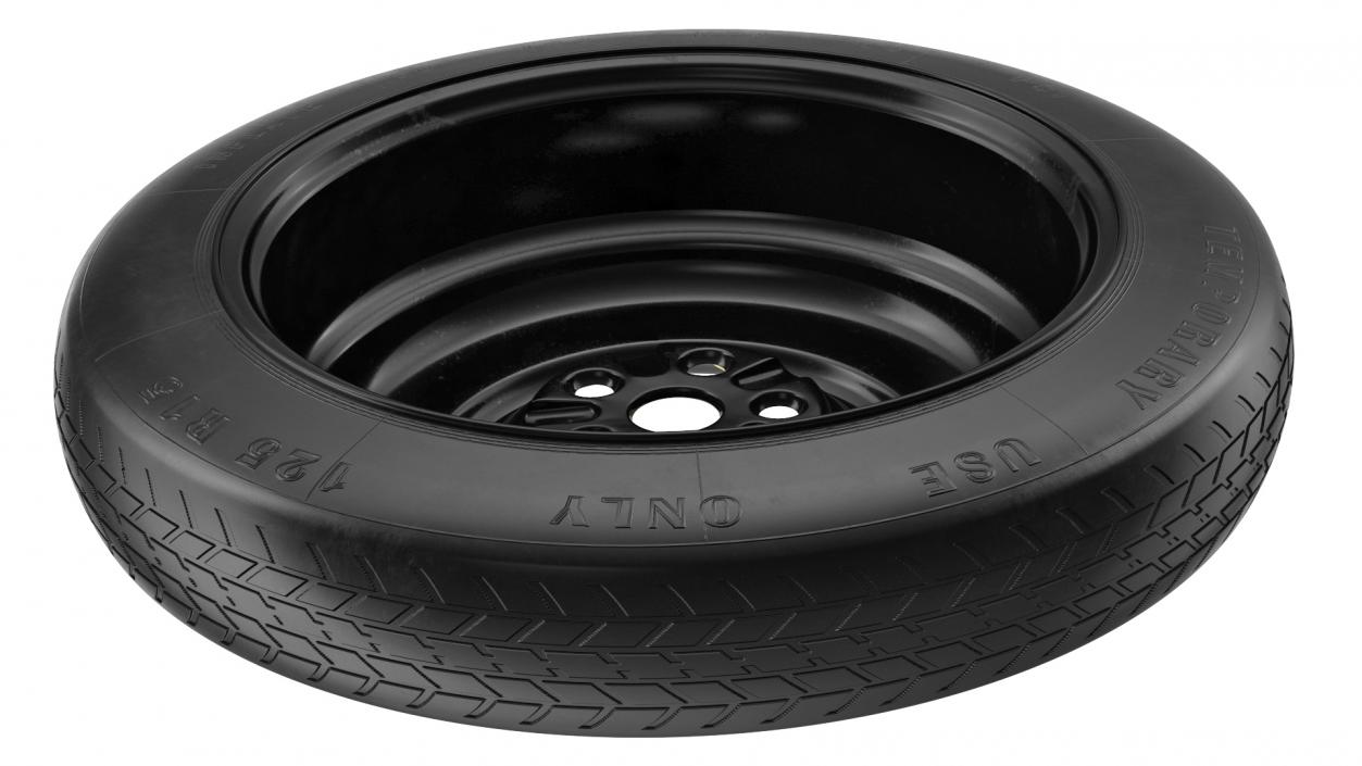 Temporary Spare Wheel with Tyre 125 R15 3D model