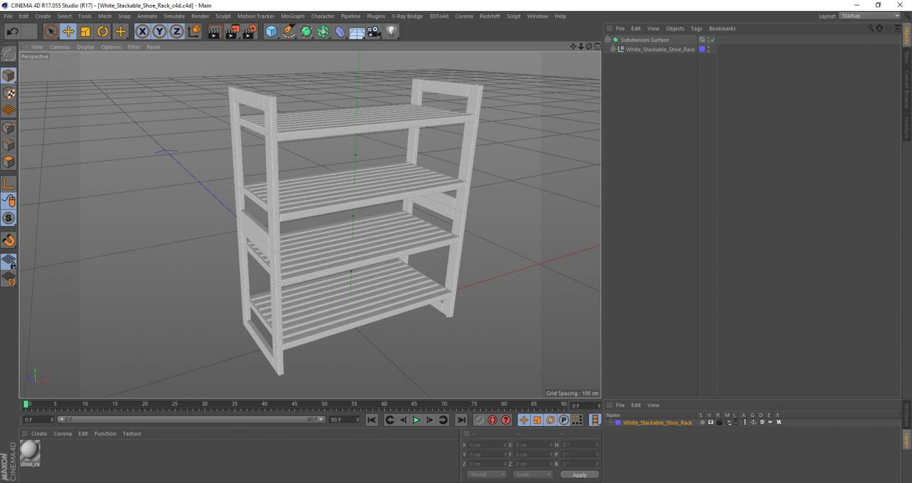 3D model White Stackable Shoe Rack