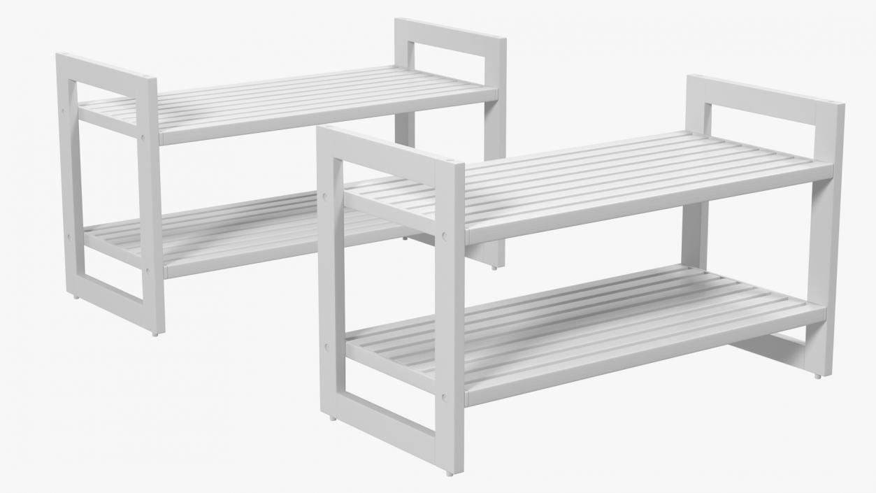 3D model White Stackable Shoe Rack