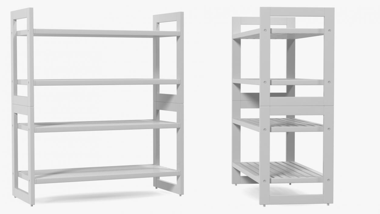 3D model White Stackable Shoe Rack