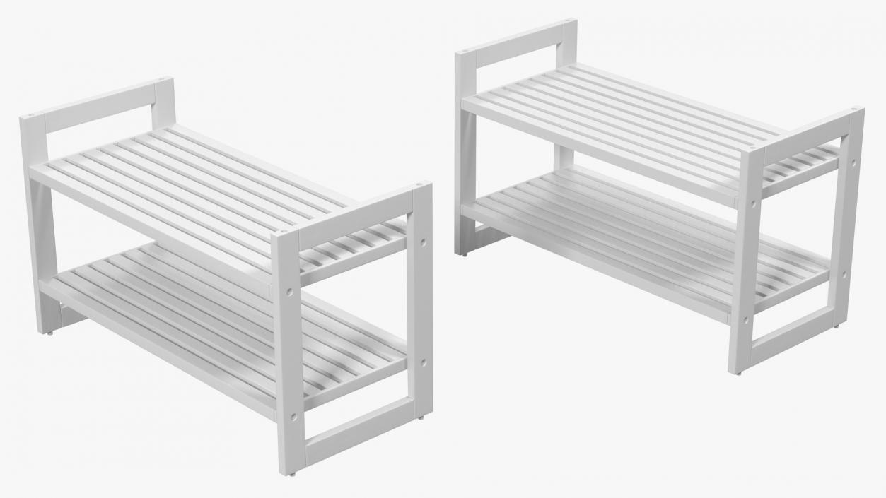 3D model White Stackable Shoe Rack