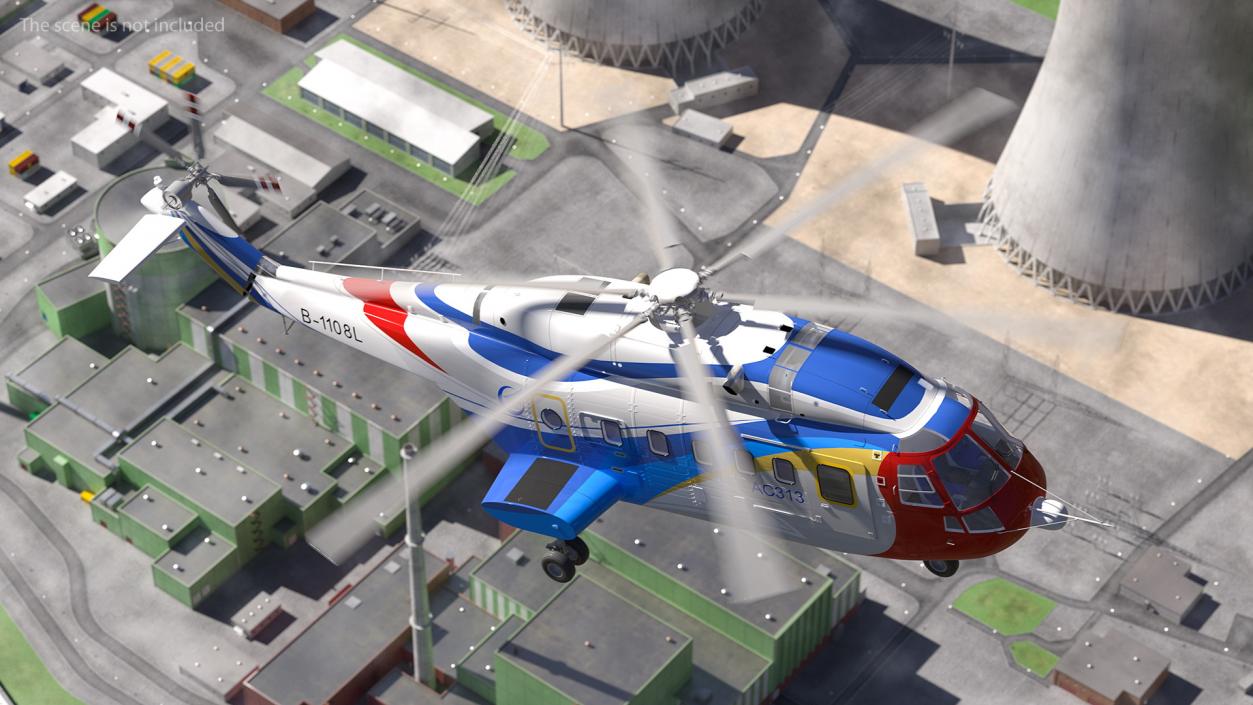 3D model Avicopter AC313 Civilian Helicopter