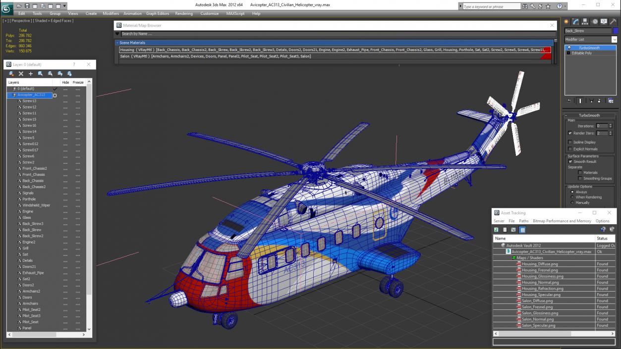 3D model Avicopter AC313 Civilian Helicopter