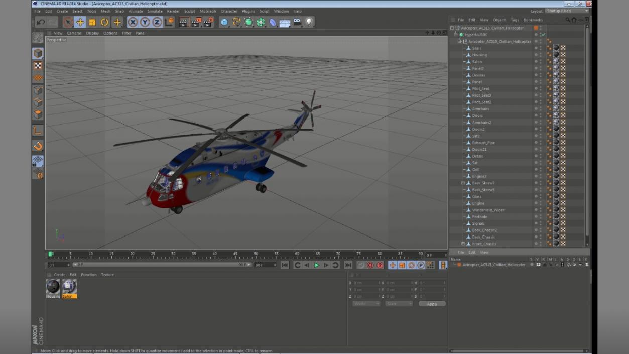 3D model Avicopter AC313 Civilian Helicopter