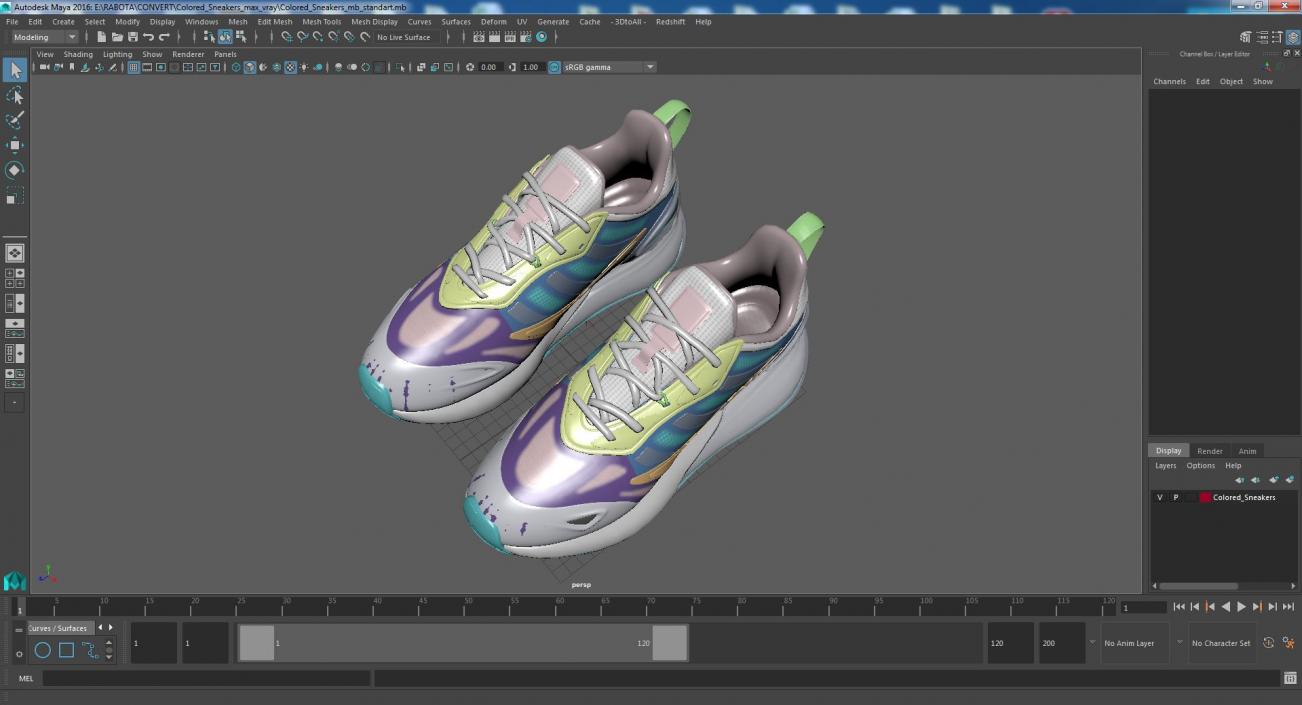 3D Colored Sneakers