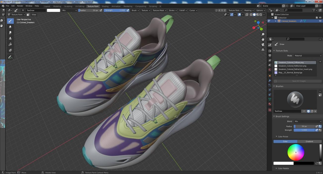 3D Colored Sneakers