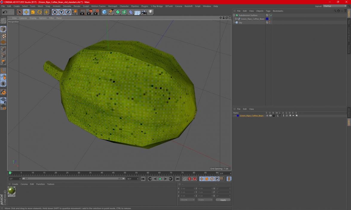 Green Ripe Coffee Bean 3D