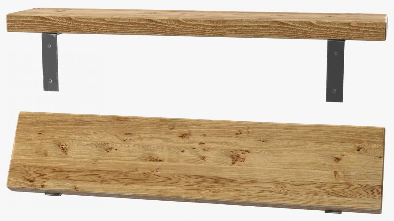 Wooden Shelf Long 3D