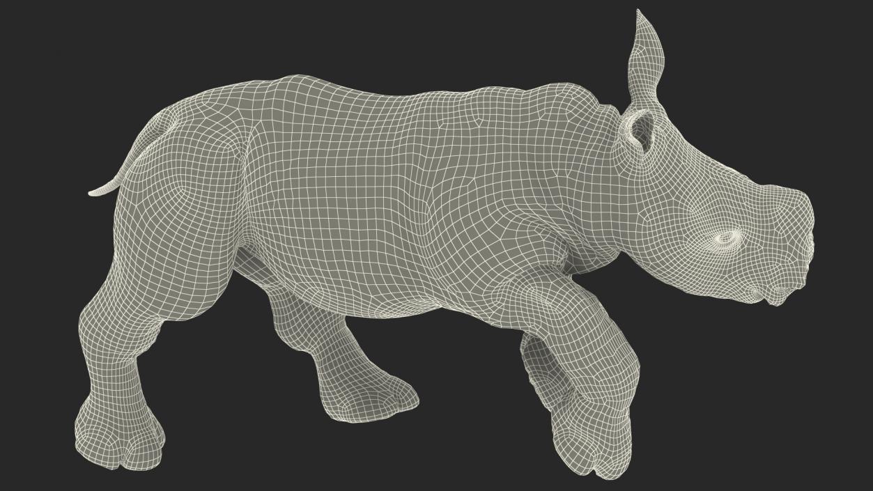 3D Baby Rhino Running Pose model