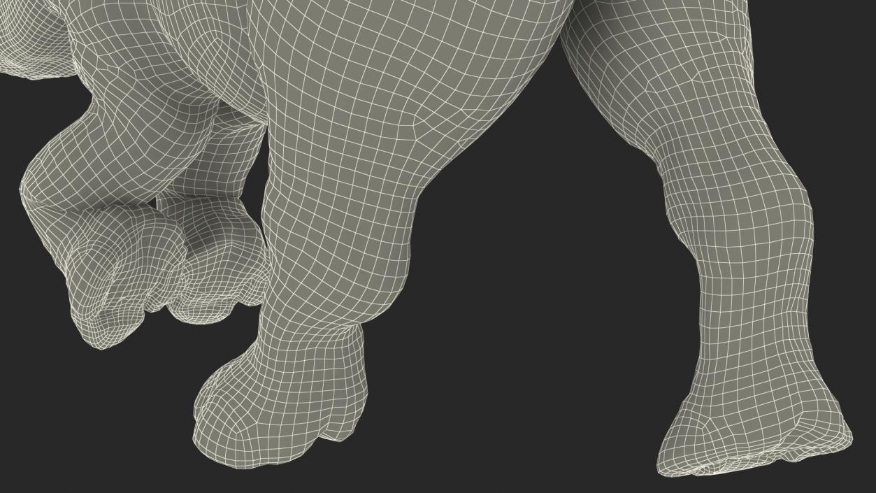 3D Baby Rhino Running Pose model