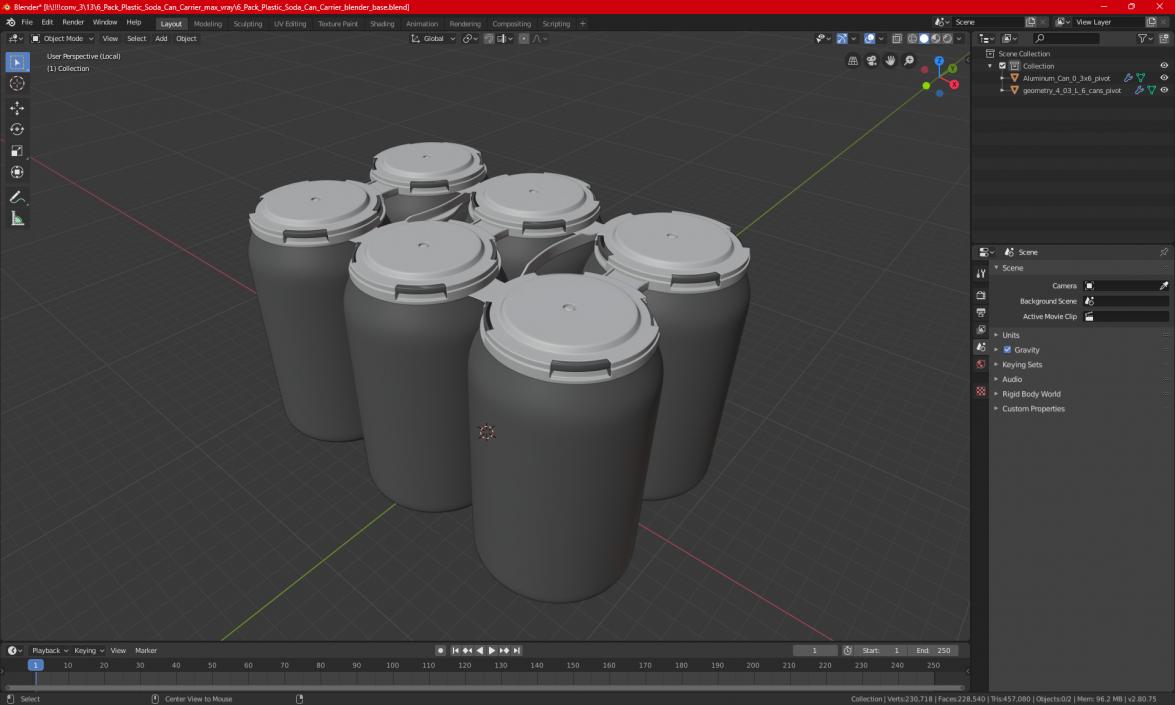 3D 6 Pack Plastic Soda Can Carrier