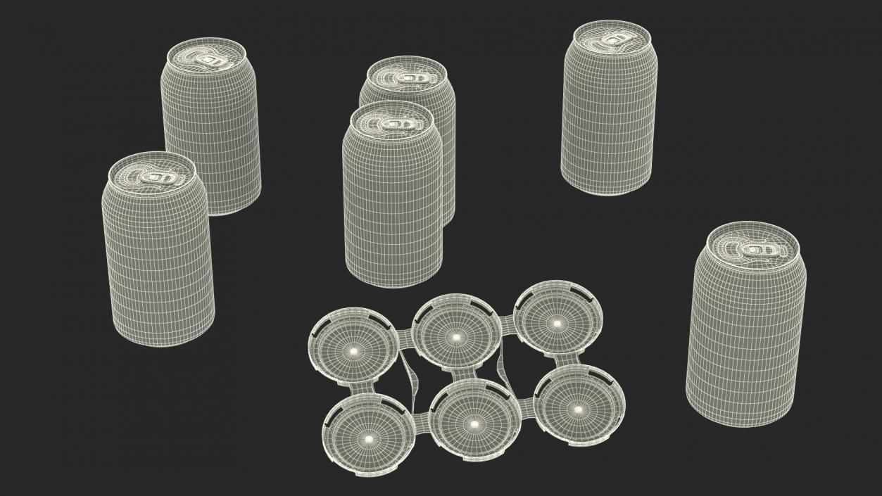 3D 6 Pack Plastic Soda Can Carrier