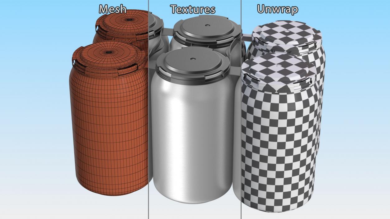 3D 6 Pack Plastic Soda Can Carrier