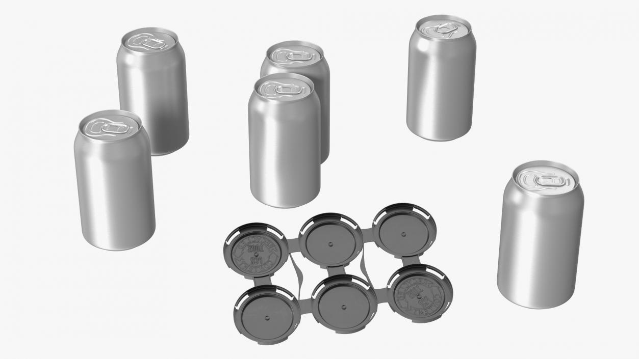 3D 6 Pack Plastic Soda Can Carrier