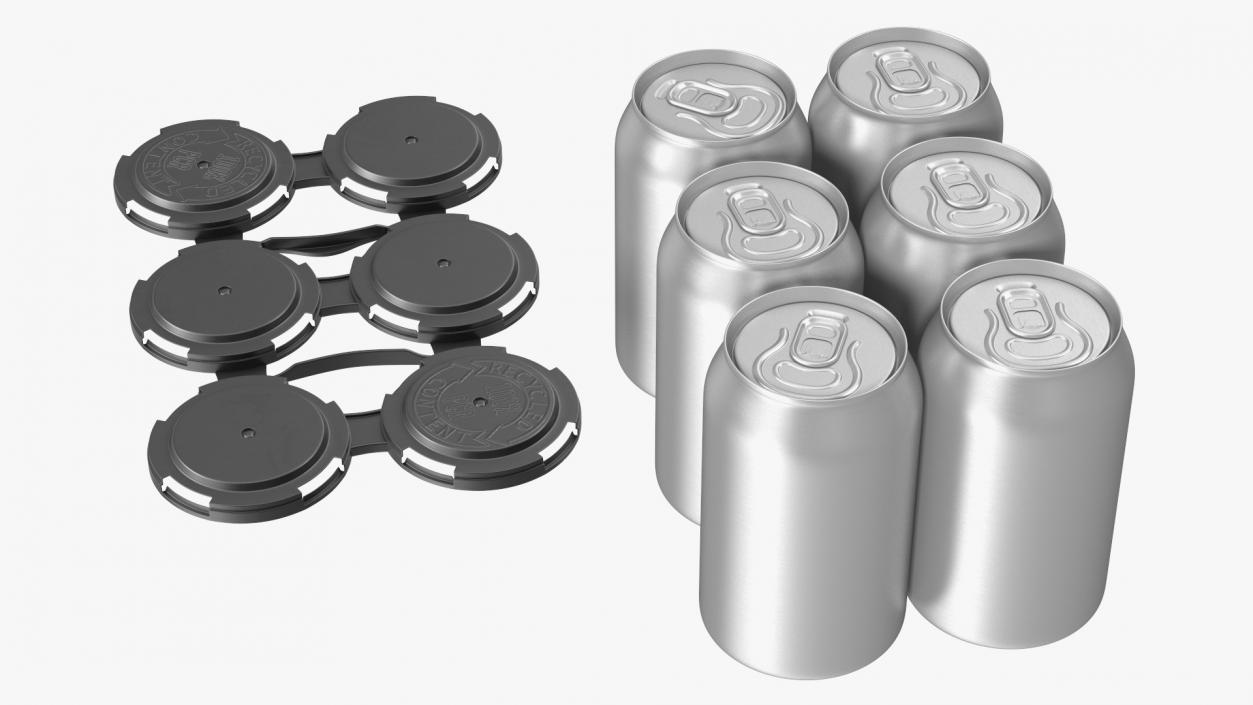 3D 6 Pack Plastic Soda Can Carrier