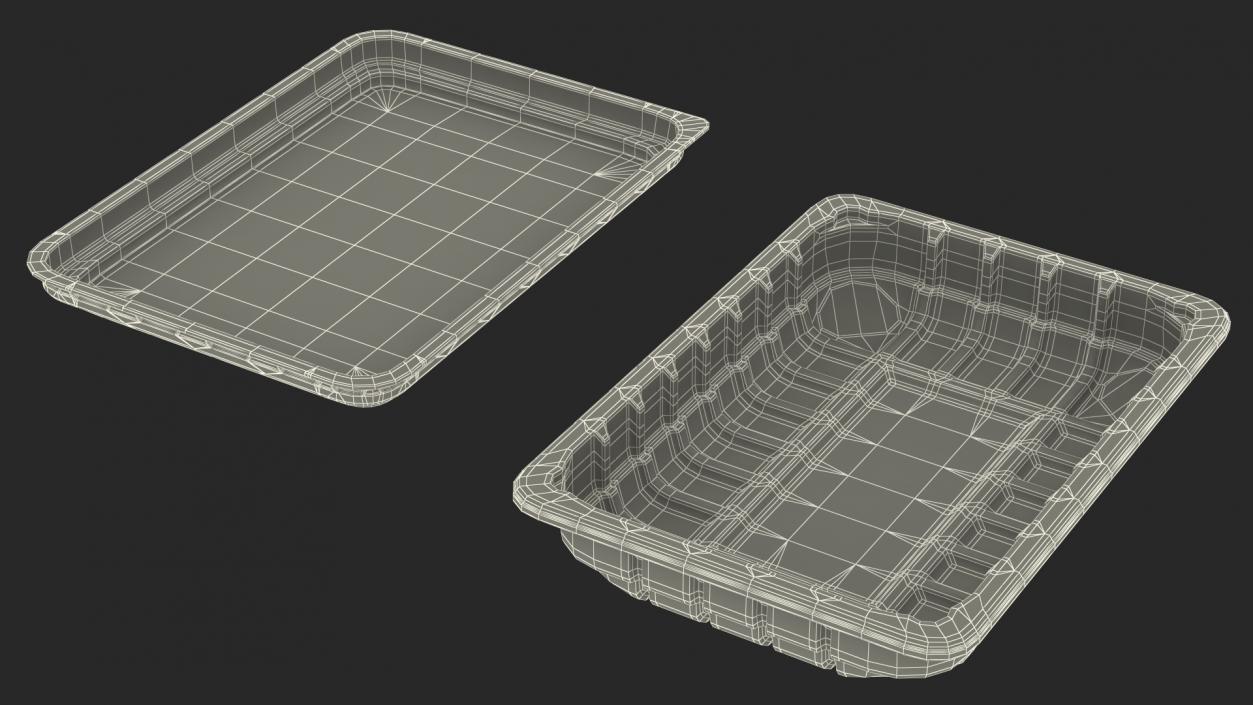 Plastic Take Out Container with Lid Black 18x13cm 3D model