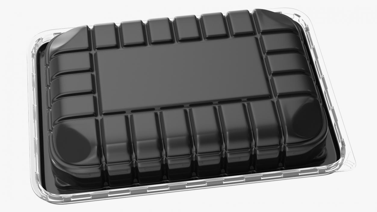 Plastic Take Out Container with Lid Black 18x13cm 3D model