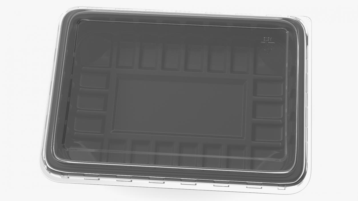 Plastic Take Out Container with Lid Black 18x13cm 3D model