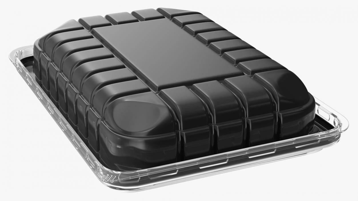 Plastic Take Out Container with Lid Black 18x13cm 3D model