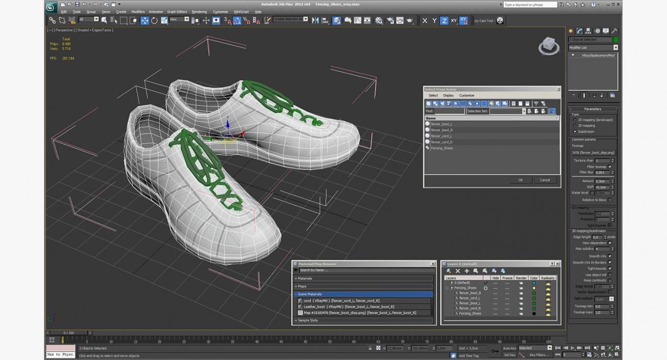 3D Fencing Shoes model