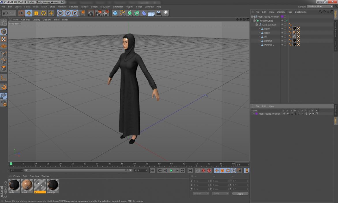 3D Arab Young Women