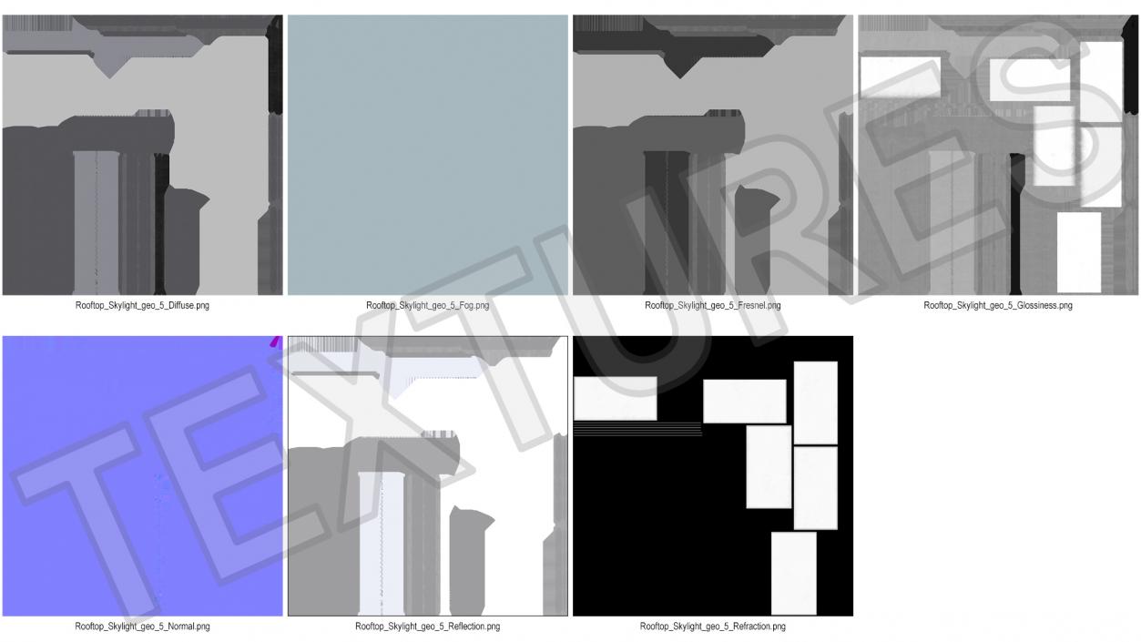 3D Triple Glass Skylight Window model