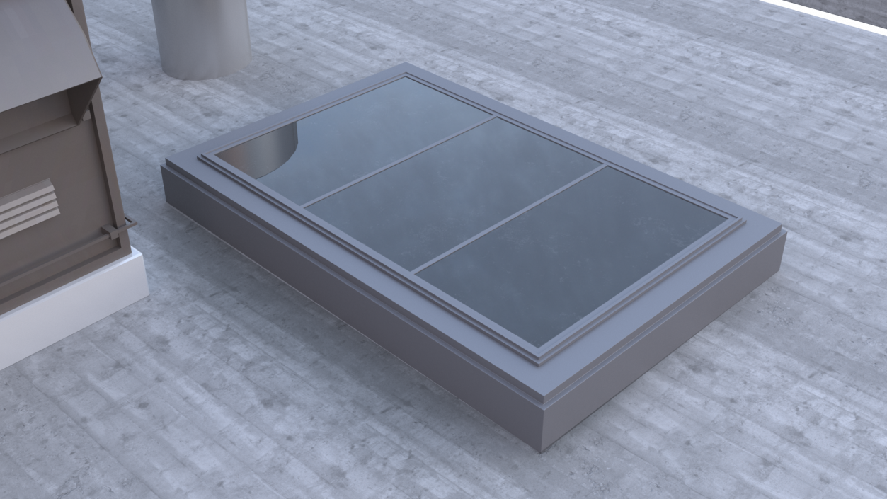 3D Triple Glass Skylight Window model