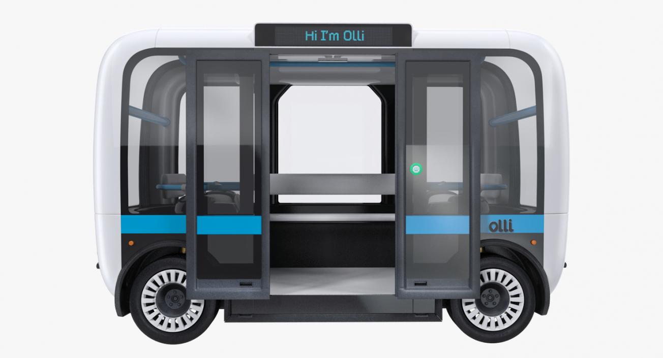 Olli Self Driving Electric Bus Rigged 3D