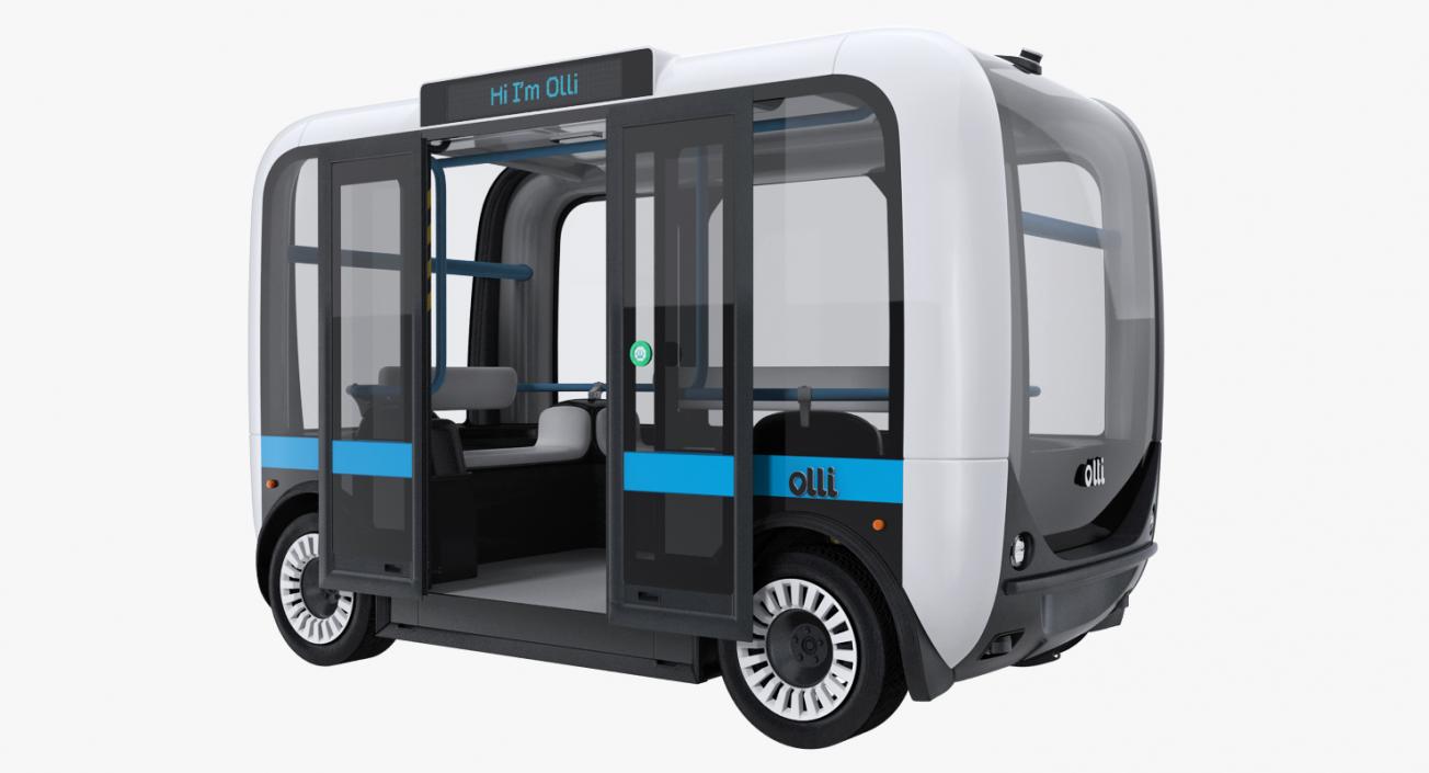 Olli Self Driving Electric Bus Rigged 3D