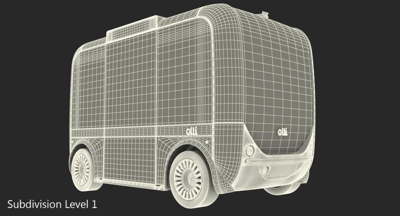 Olli Self Driving Electric Bus Rigged 3D