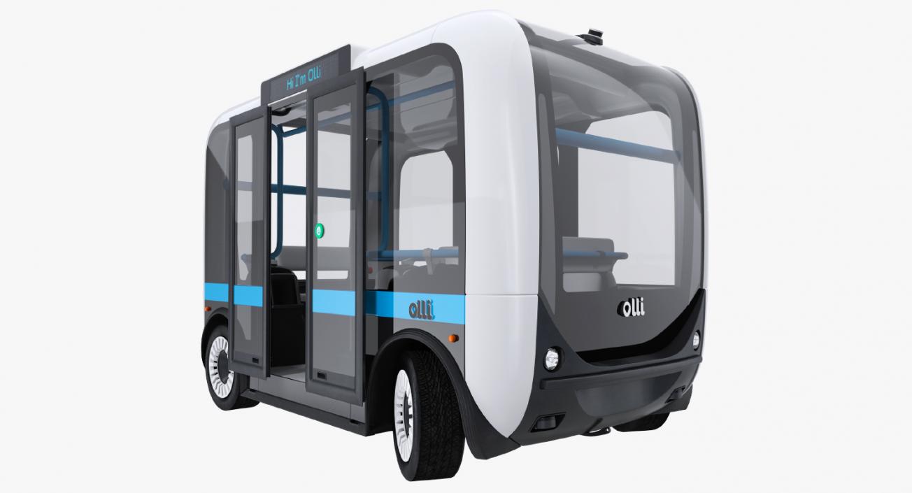 Olli Self Driving Electric Bus Rigged 3D