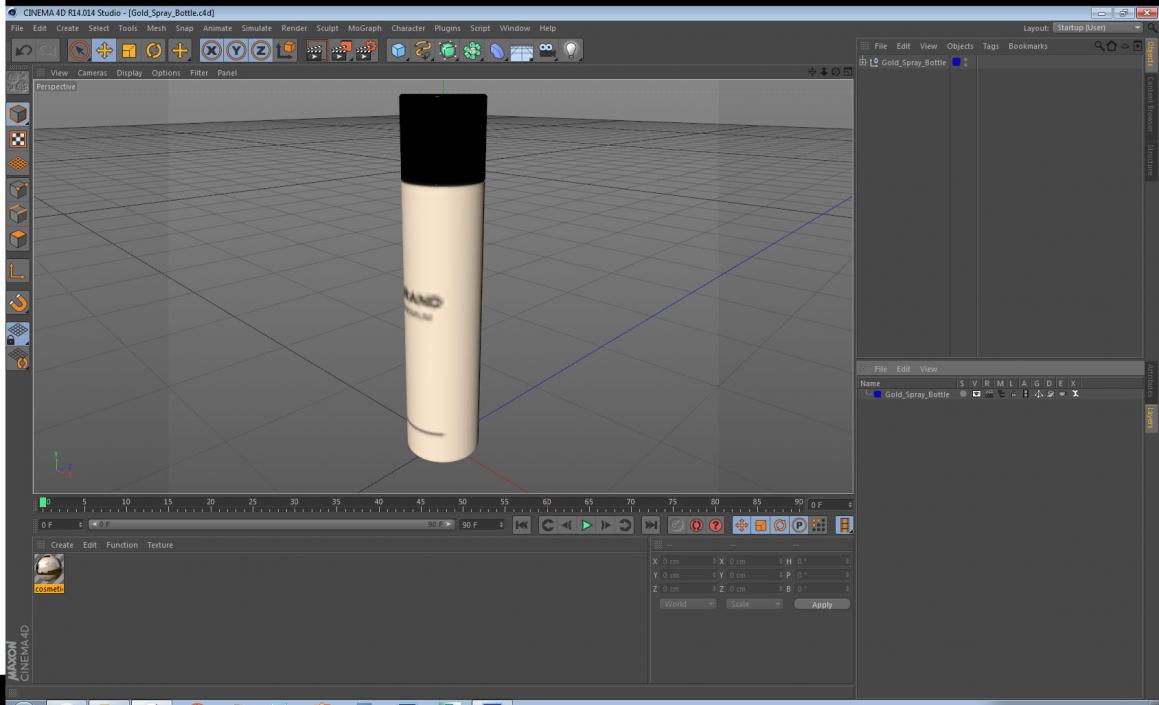 Gold Spray Bottle 3D