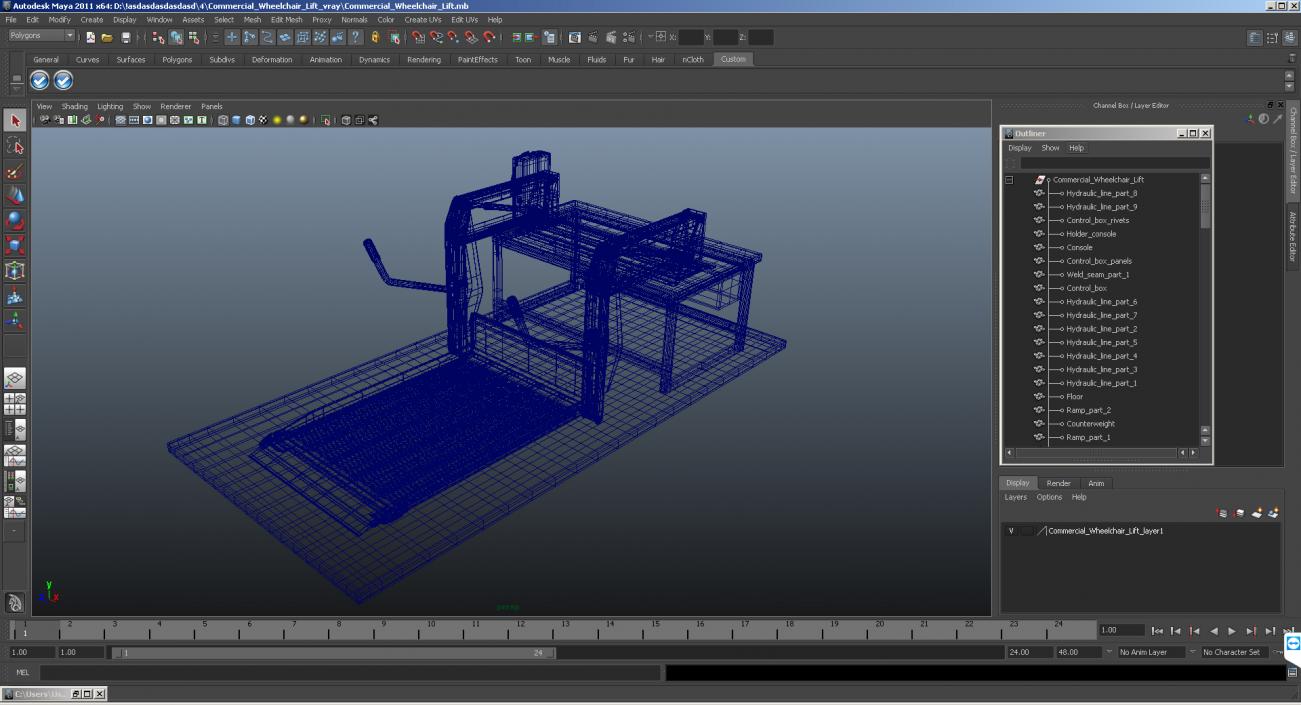 3D Commercial Wheelchair Lift