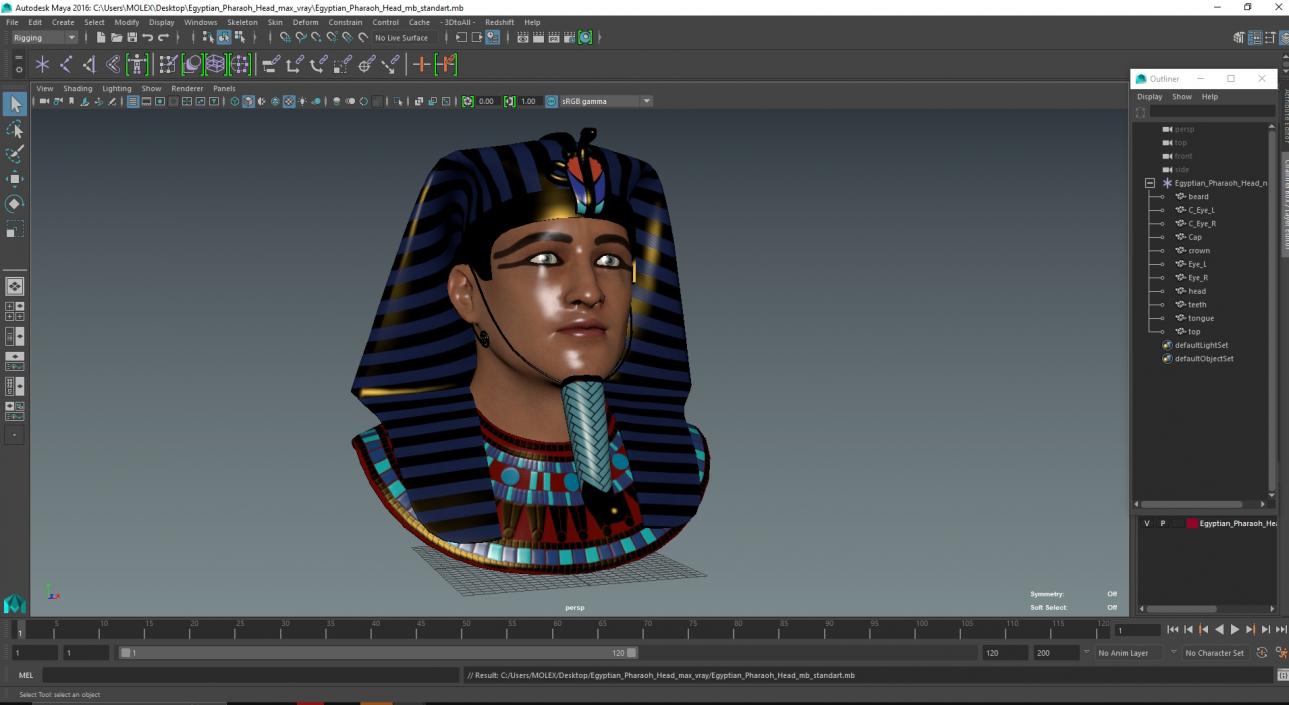 3D Egyptian Pharaoh Head